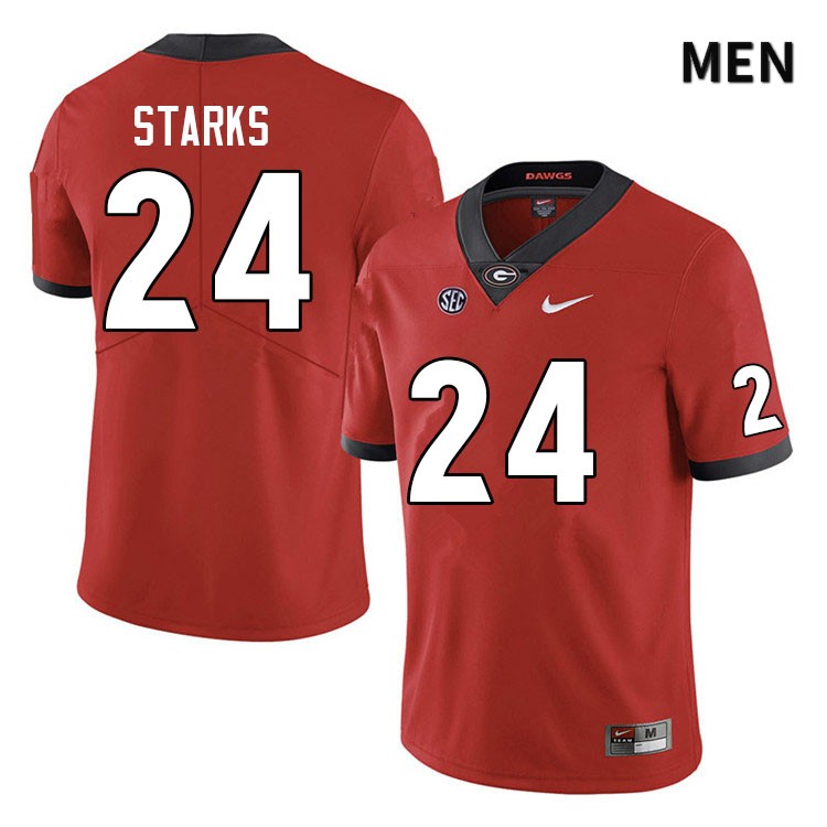 Georgia Bulldogs Men's Malaki Starks #24 Red Anniversary Stitched College UGA Football Jersey 23GN011MH